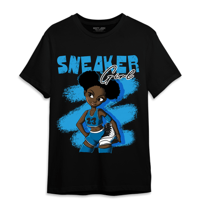 Powder Blue 9s T Shirt Match Black Sneaker Girl - NastyJamz