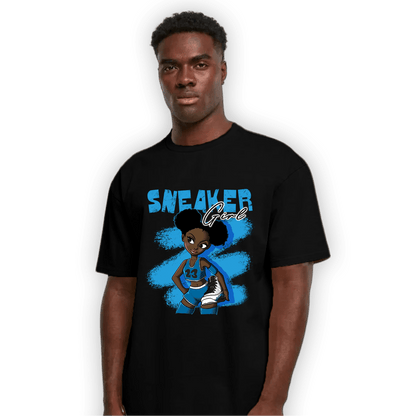 Powder Blue 9s T Shirt Match Black Sneaker Girl - NastyJamz