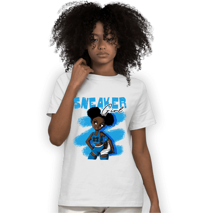 Powder Blue 9s T Shirt Match Black Sneaker Girl - NastyJamz
