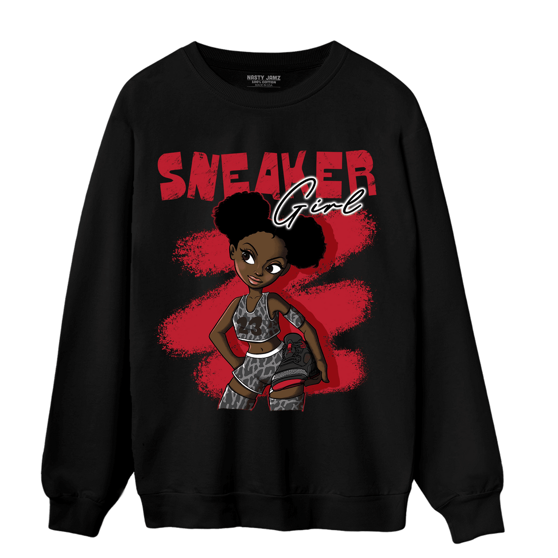 Spizike Low Bred Sweatshirt Match Black Sneaker Girl - NastyJamz