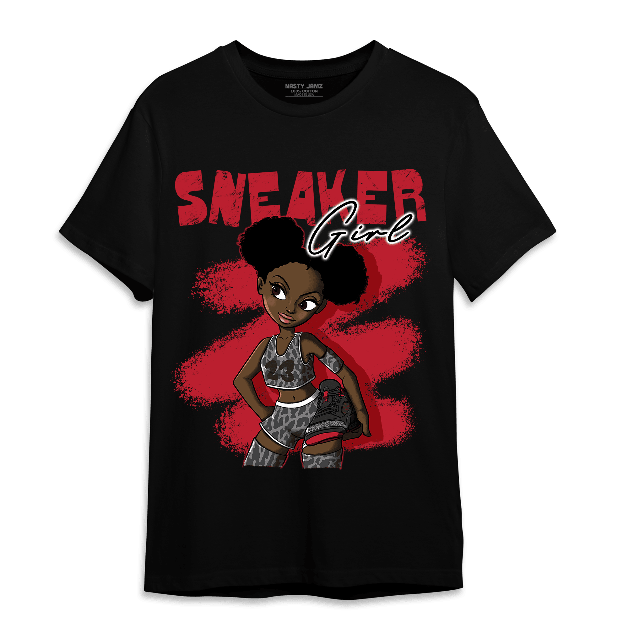 Spizike Low Bred T Shirt Match Black Sneaker Girl - NastyJamz