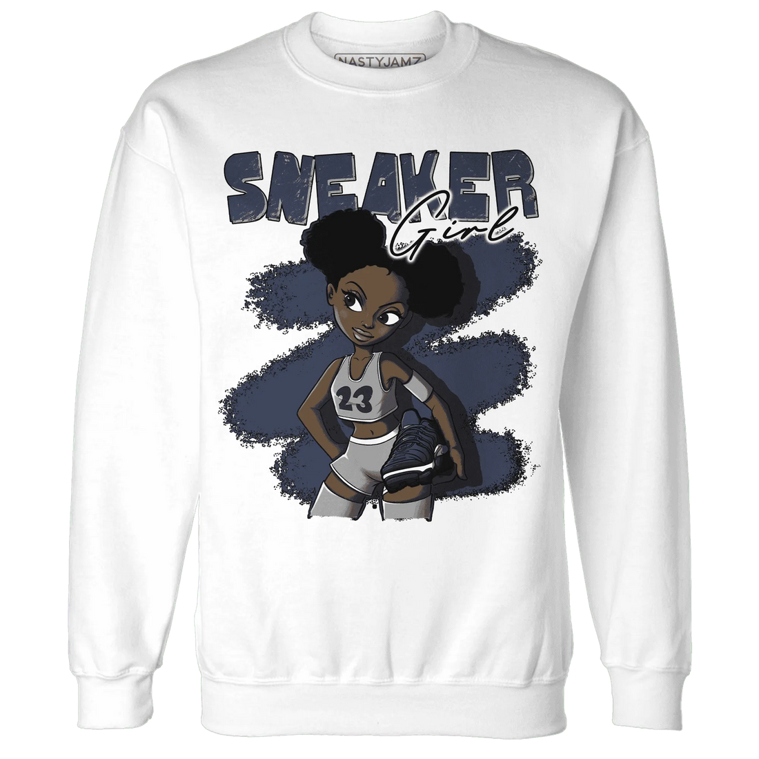 VaporMax-Plus-Midnight-Navy-White-Metallic-Silver-NastyJamz-Sweatshirt-Match-Black-Sneaker-Girl