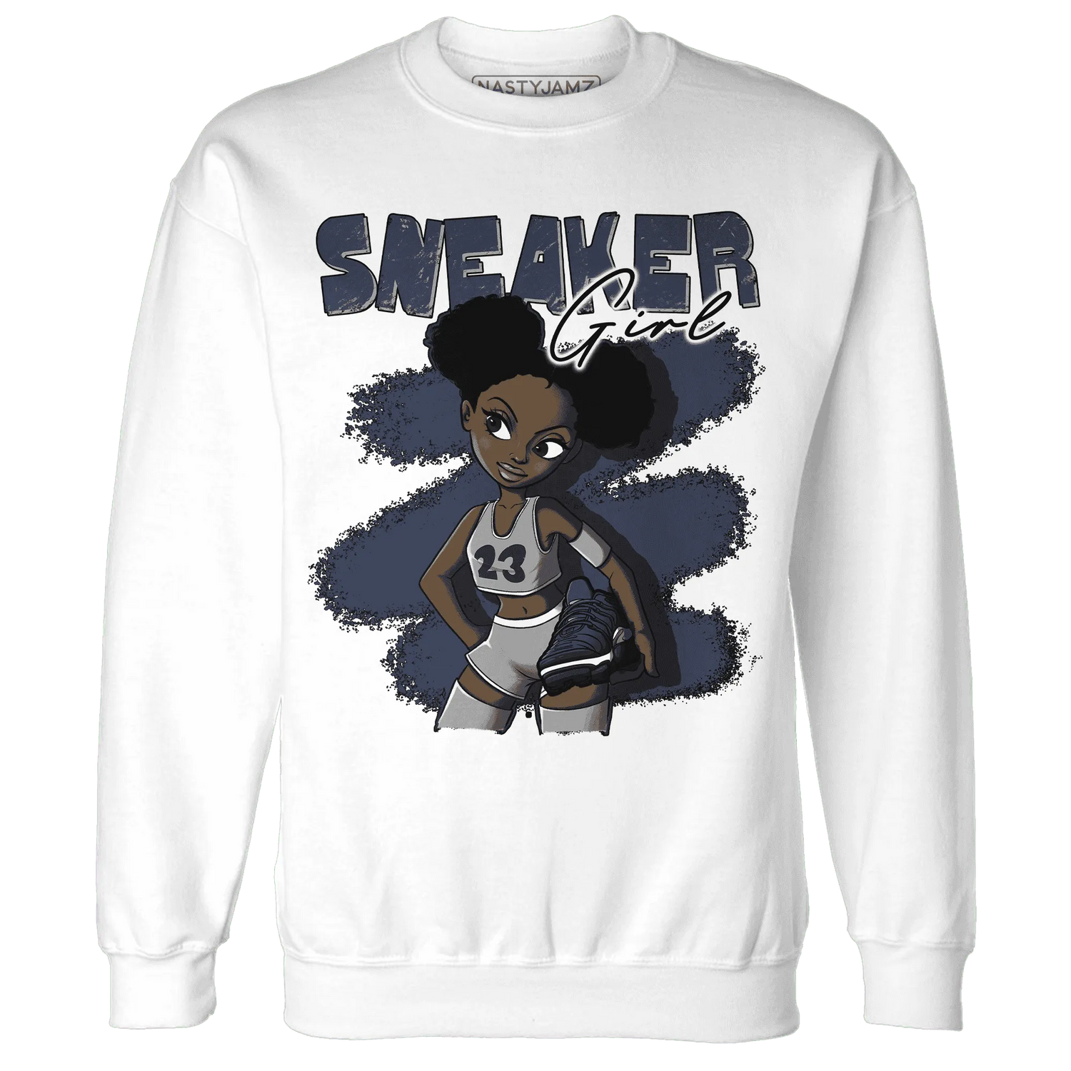 VaporMax-Plus-Midnight-Navy-White-Metallic-Silver-NastyJamz-Sweatshirt-Match-Black-Sneaker-Girl