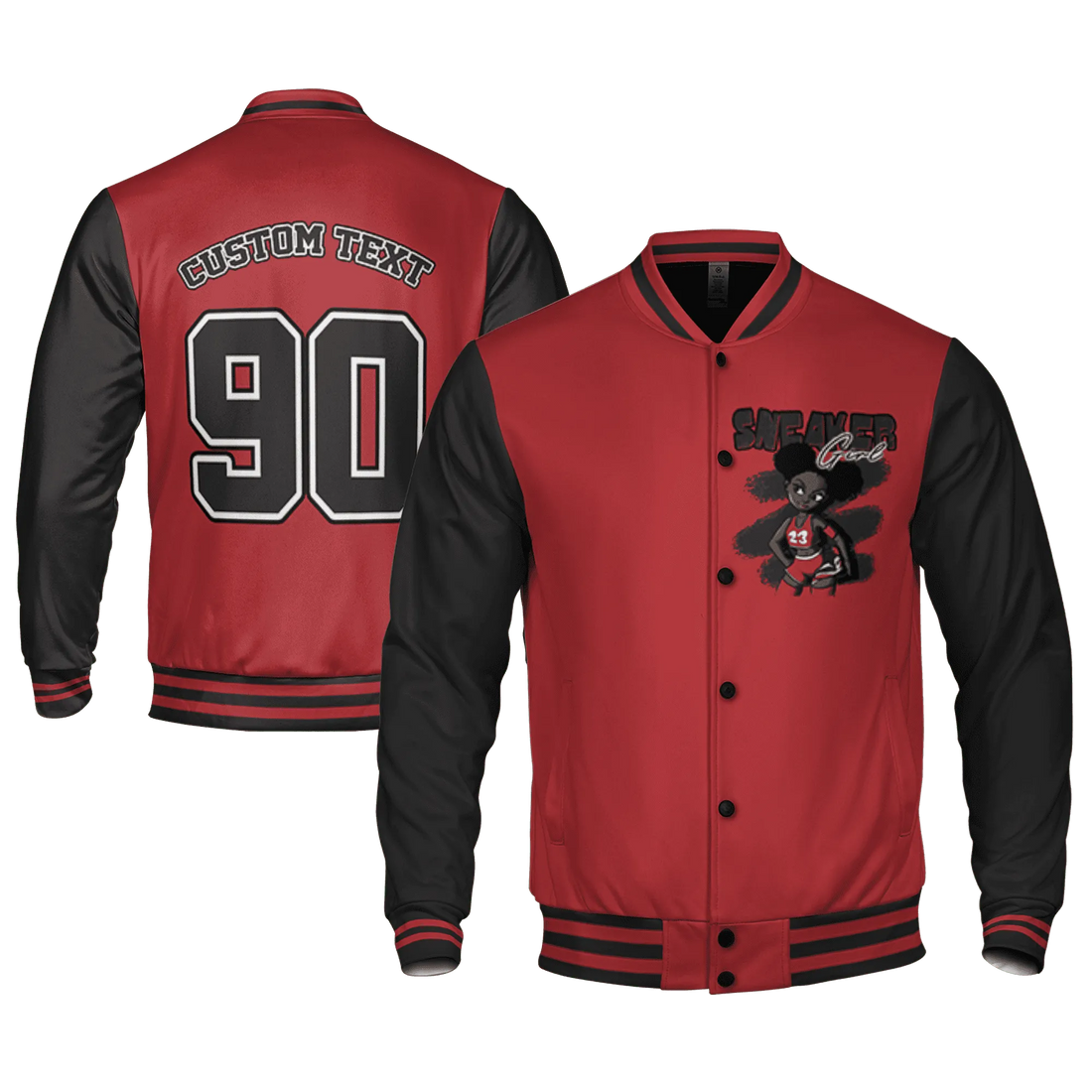 Black-Toe-Reimagined-Red-White-1s-NastyJamz-Varsity-Match-Black-Sneaker-Girl