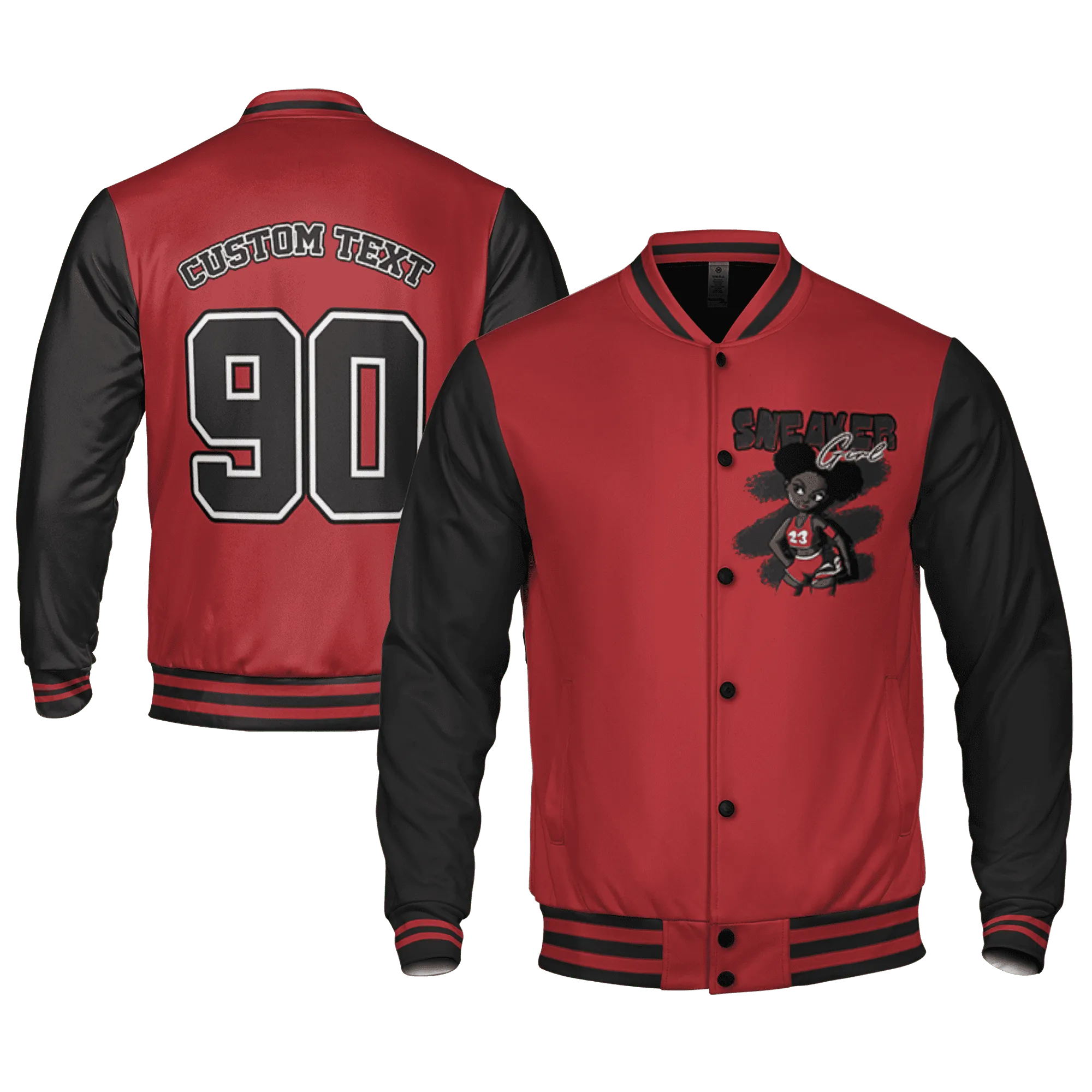 Black-Toe-Reimagined-Red-White-1s-NastyJamz-Varsity-Match-Black-Sneaker-Girl