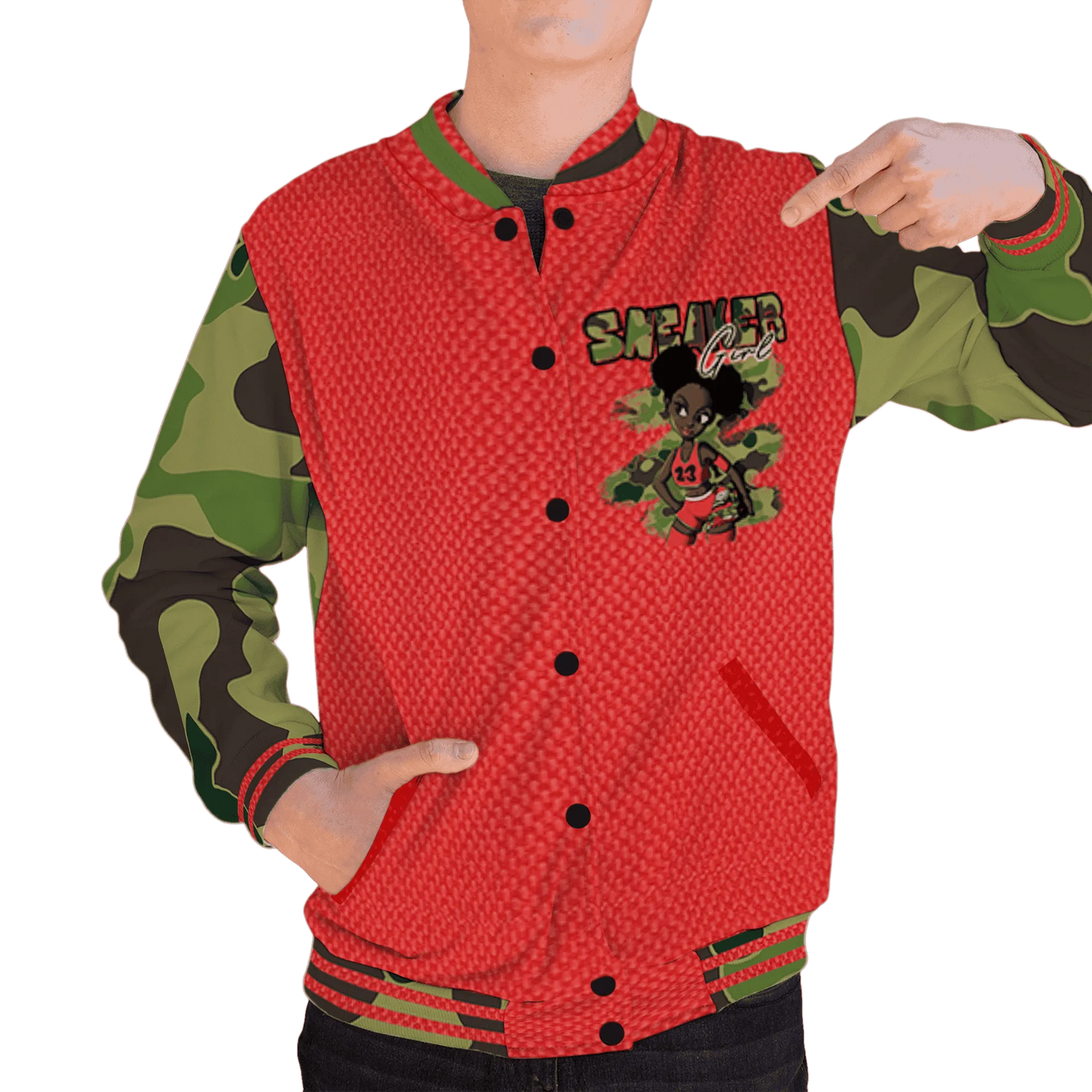 AM-90-Dark-Sage-Solar-Red-NastyJamz-Varsity-Match-Black-Sneaker-Girl