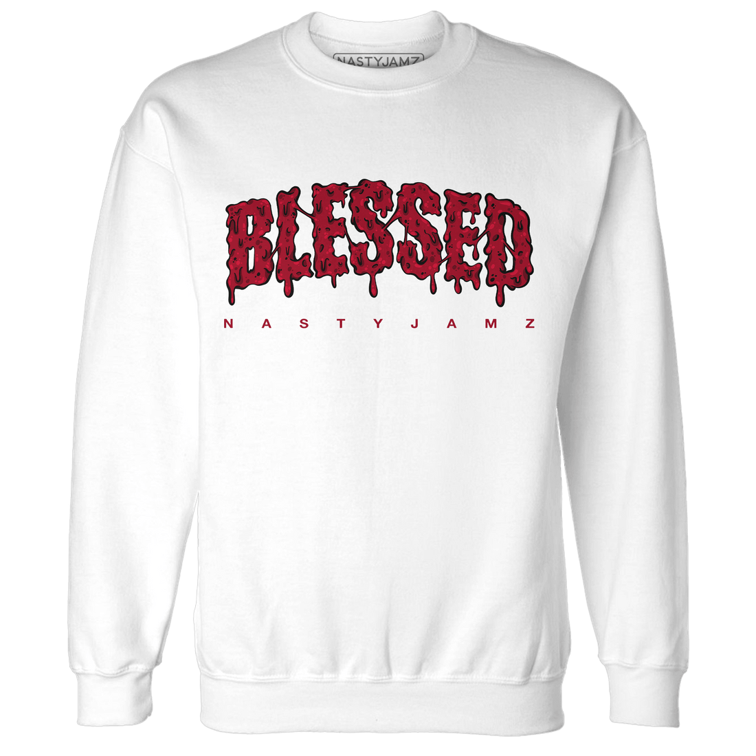Retro Red Taxi 12s Sweatshirt Match Blessed Text - NastyJamz