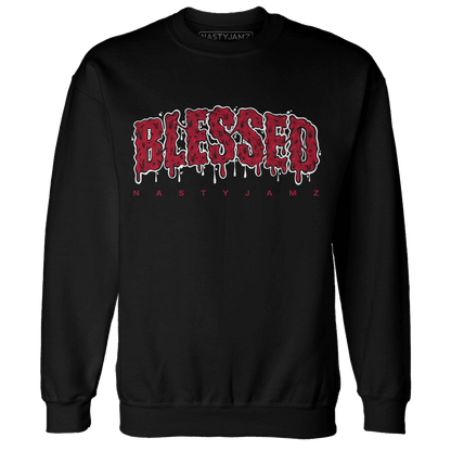 Retro Red Taxi 12s Sweatshirt Match Blessed Text - NastyJamz