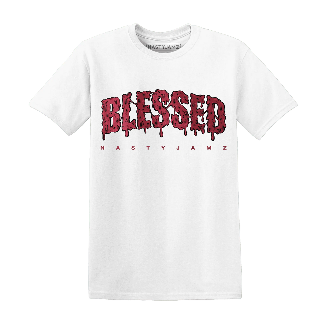 High-85-Metallic-Burgundy-1s-T-Shirt-Match-Blessed-Text