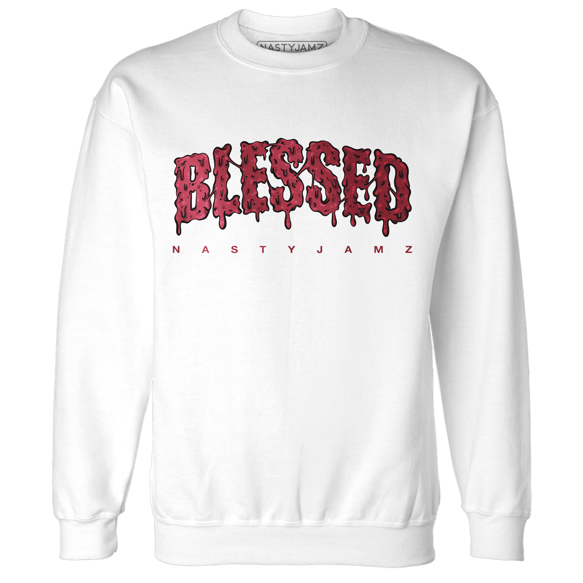 High 85 Metallic Burgundy 1s Sweatshirt Match Blessed Text - NastyJamz