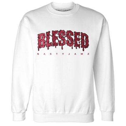 High 85 Metallic Burgundy 1s Sweatshirt Match Blessed Text - NastyJamz