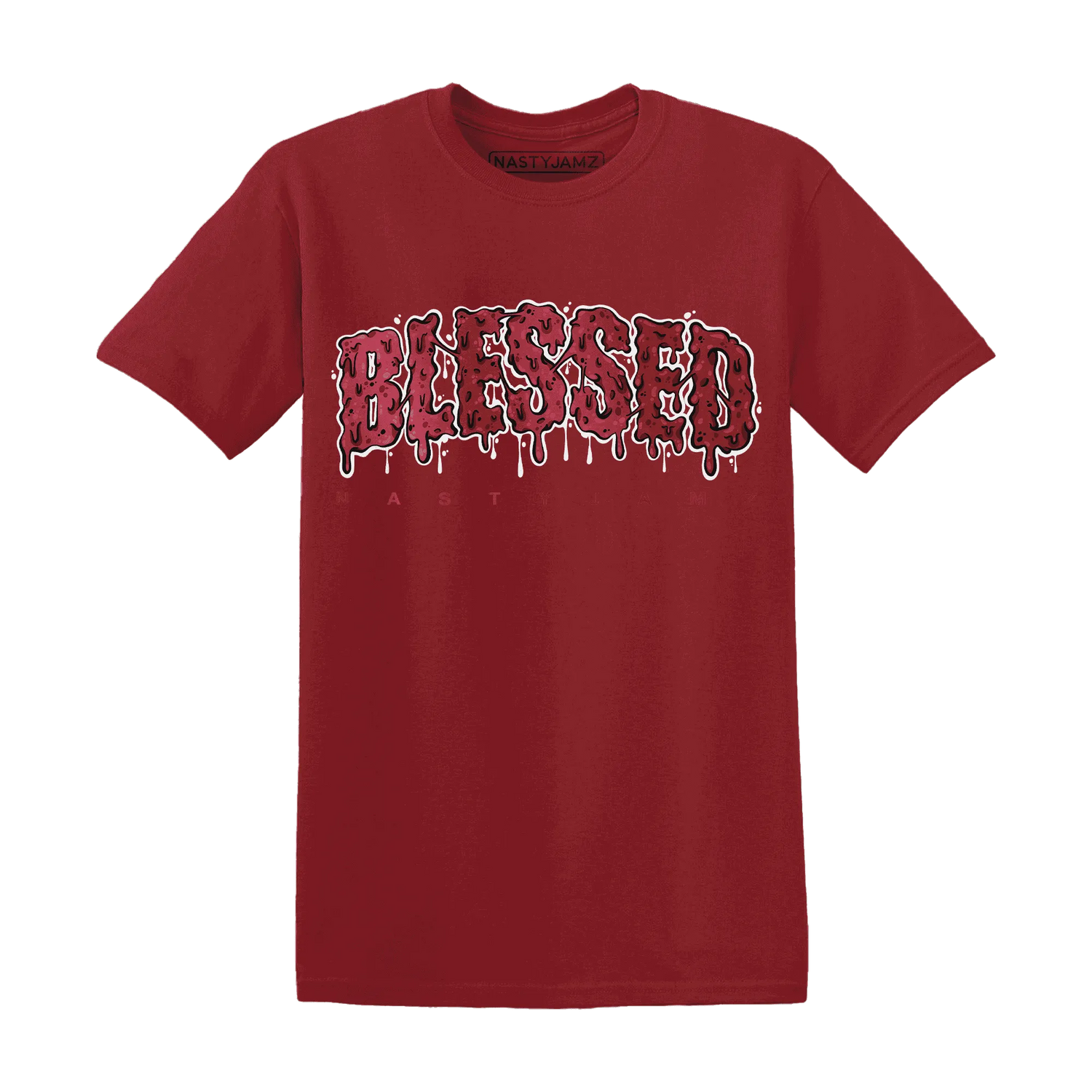 High-85-Metallic-Burgundy-1s-T-Shirt-Match-Blessed-Text