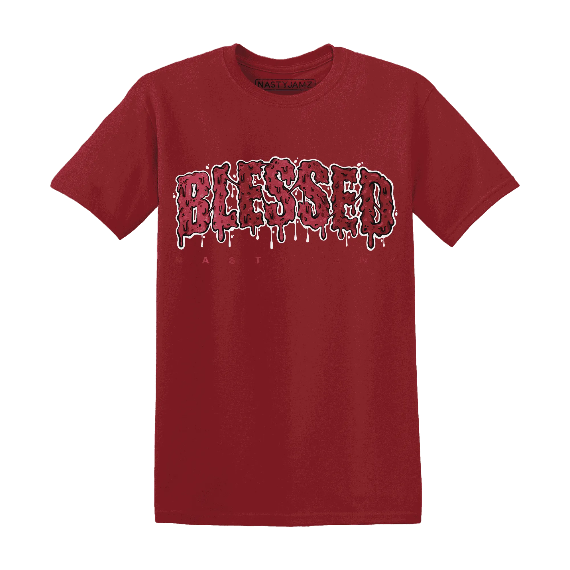 High-85-Metallic-Burgundy-1s-T-Shirt-Match-Blessed-Text