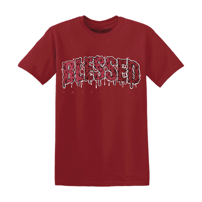 High-85-Metallic-Burgundy-1s-T-Shirt-Match-Blessed-Text