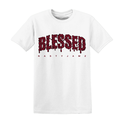 High-White-Team-Red-1s-T-Shirt-Match-Blessed-Text