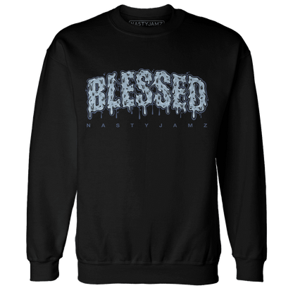 Mid Diffused Blue Grey 1s Sweatshirt Match Blessed Text - NastyJamz