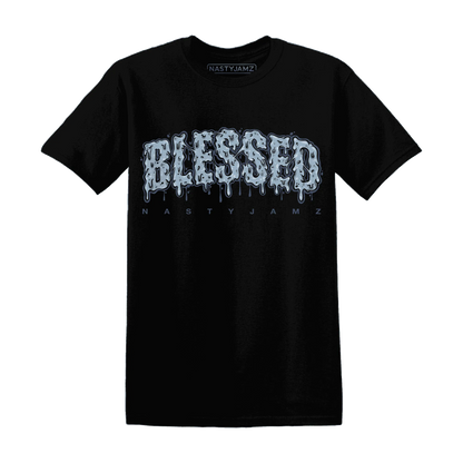 Mid-Diffused-Blue-Grey-1s-T-Shirt-Match-Blessed-Text