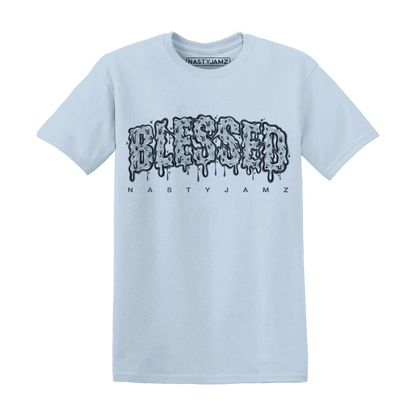 Mid-Diffused-Blue-Grey-1s-T-Shirt-Match-Blessed-Text