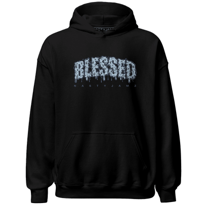 Mid Diffused Blue Grey 1s Hoodie Match Blessed Text - NastyJamz