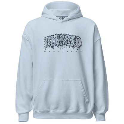 Mid Diffused Blue Grey 1s Hoodie Match Blessed Text - NastyJamz
