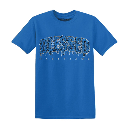 Industrial-Blue-4s-T-Shirt-Match-Blessed-Text