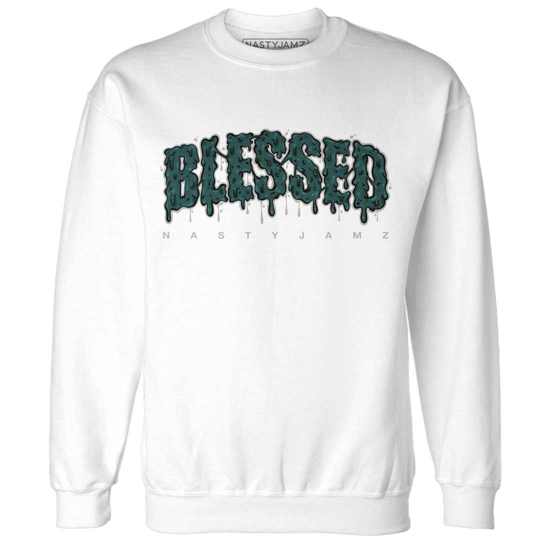 Oxidized Green 4s Sweatshirt Match Blessed Text - NastyJamz