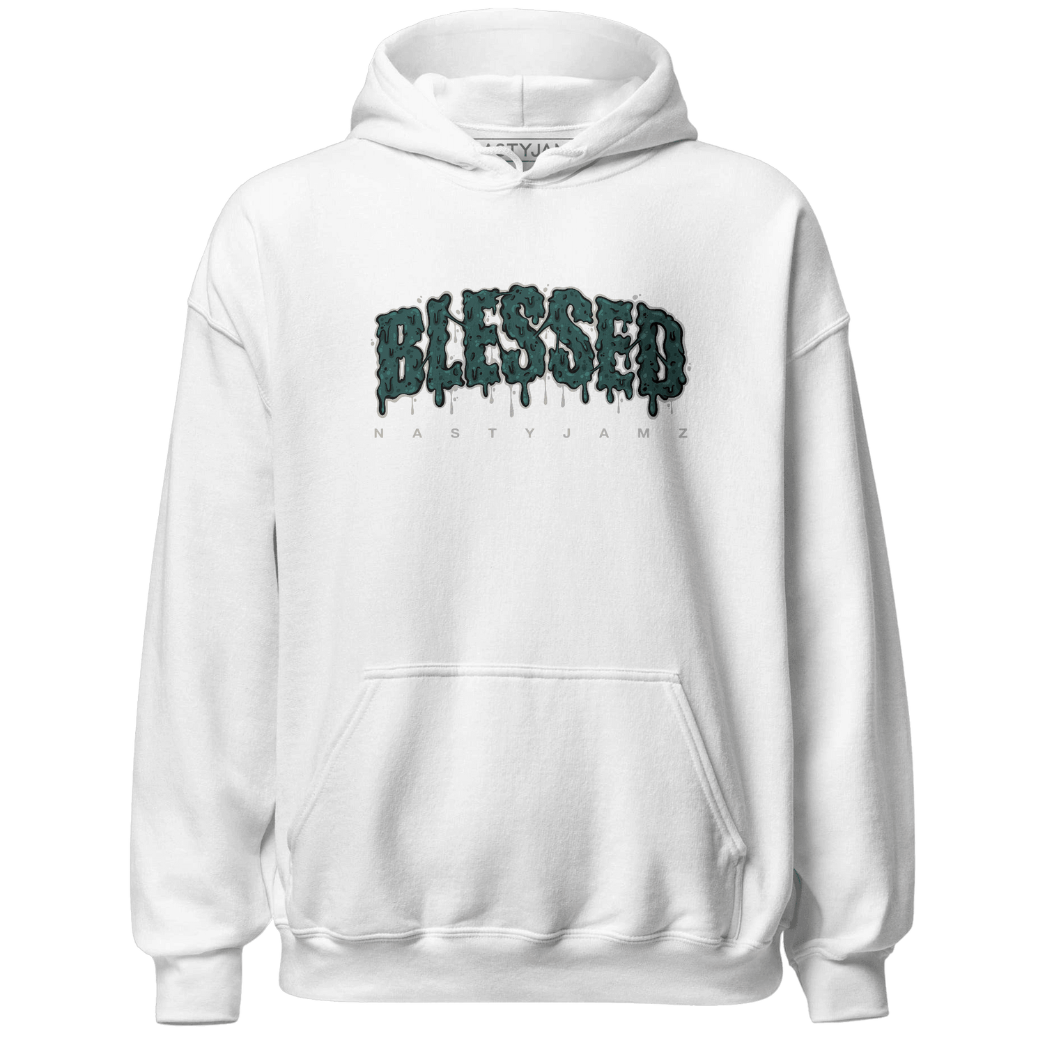 Oxidized Green 4s Hoodie Match Blessed Text - NastyJamz