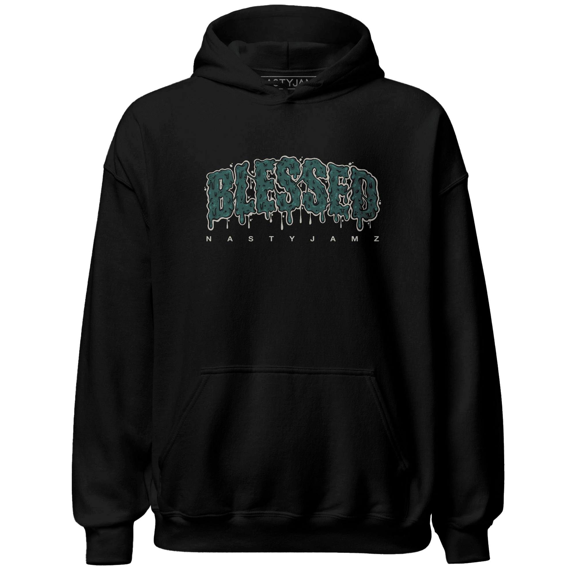 Oxidized Green 4s Hoodie Match Blessed Text - NastyJamz