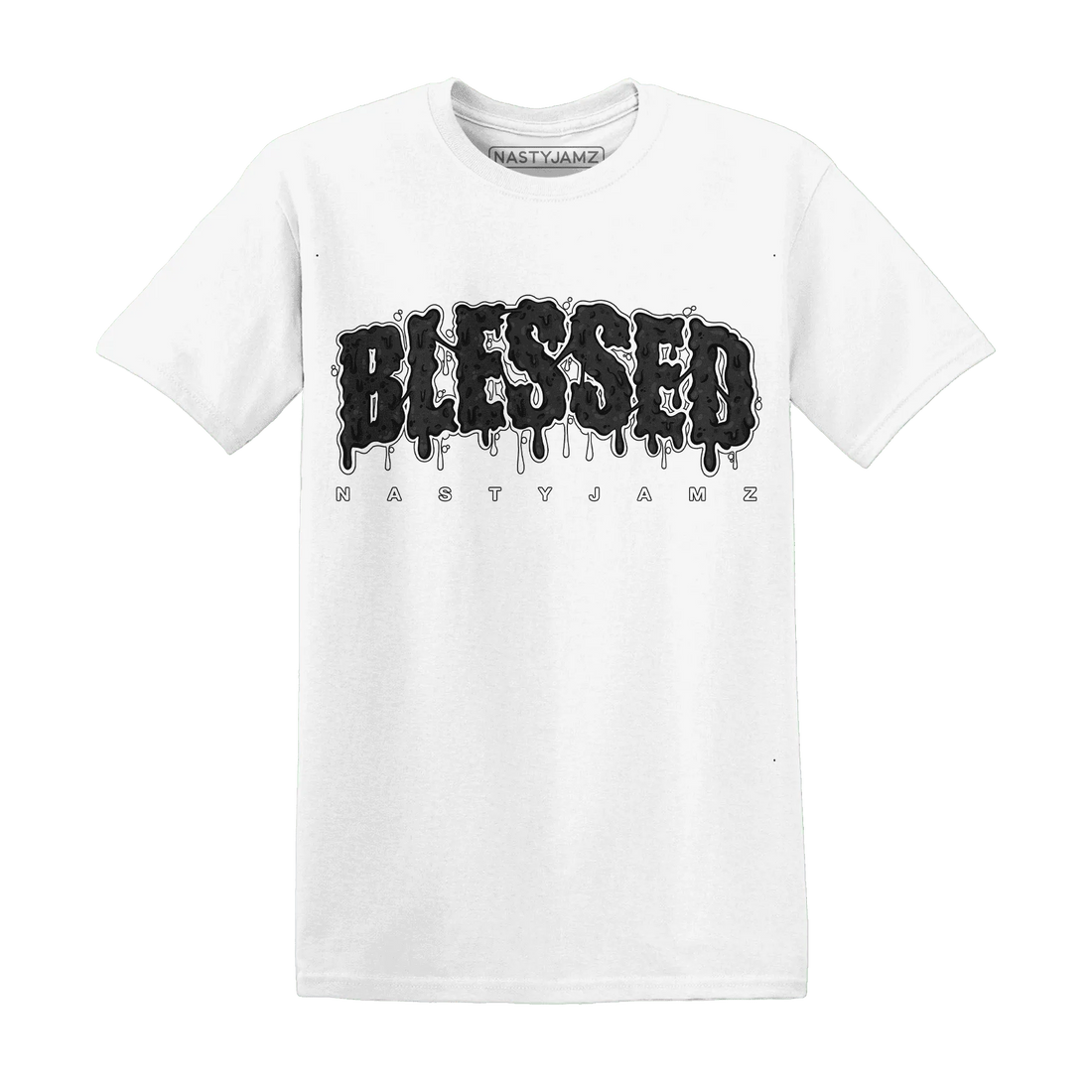 White-Thunder-4s-T-Shirt-Match-Blessed-Text