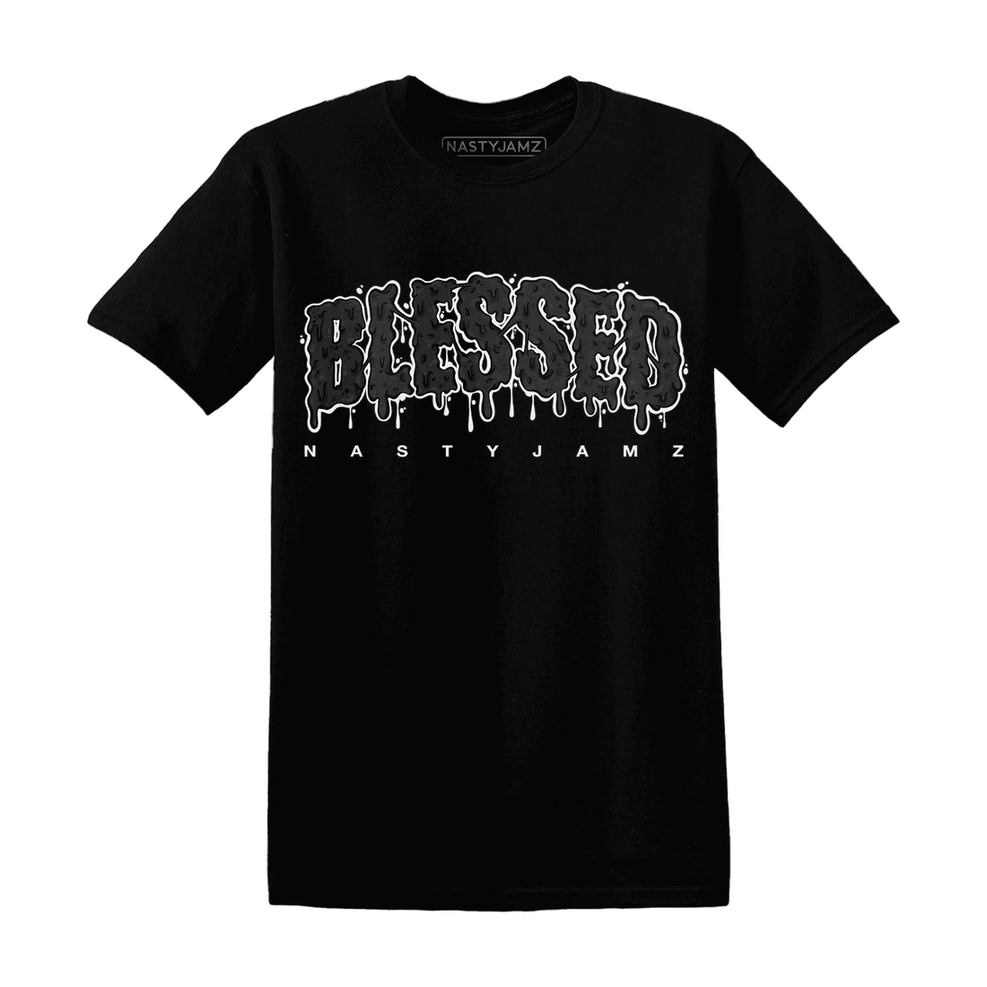 White-Thunder-4s-T-Shirt-Match-Blessed-Text