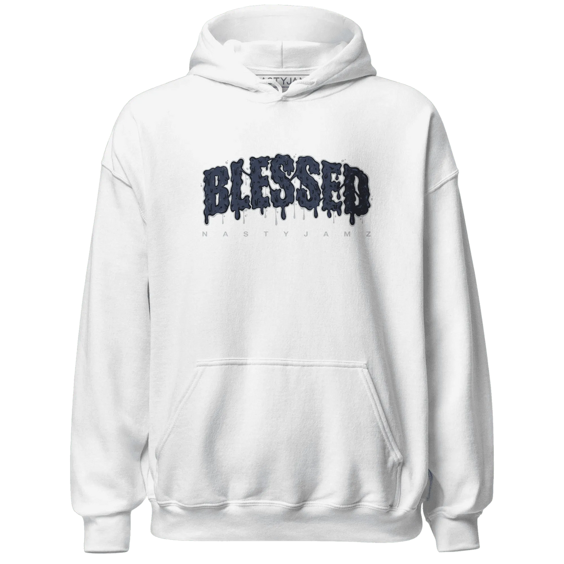 White-Navy-6s-Hoodie-Match-Blessed-Text