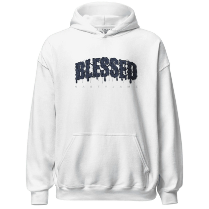 White-Navy-6s-Hoodie-Match-Blessed-Text