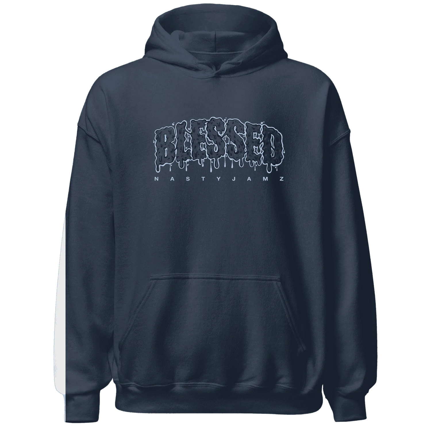 White-Navy-6s-Hoodie-Match-Blessed-Text
