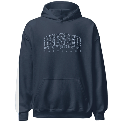 White-Navy-6s-Hoodie-Match-Blessed-Text