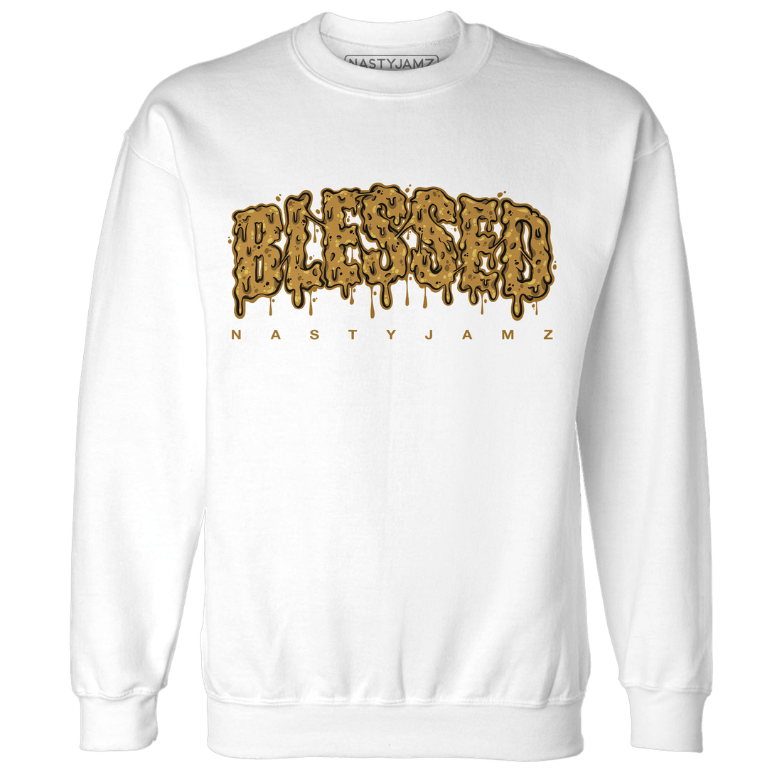 Wheat 13s Sweatshirt Match Blessed Text - NastyJamz