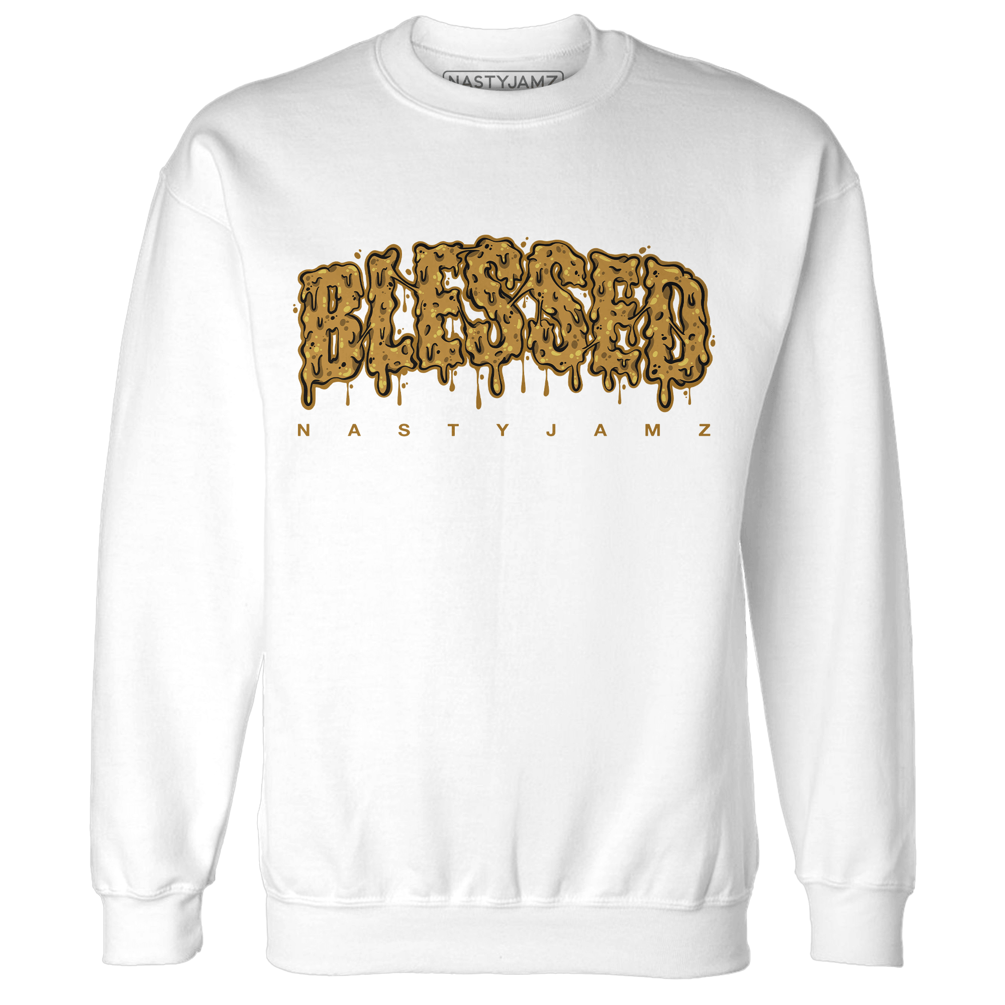 Wheat 13s Sweatshirt Match Blessed Text - NastyJamz