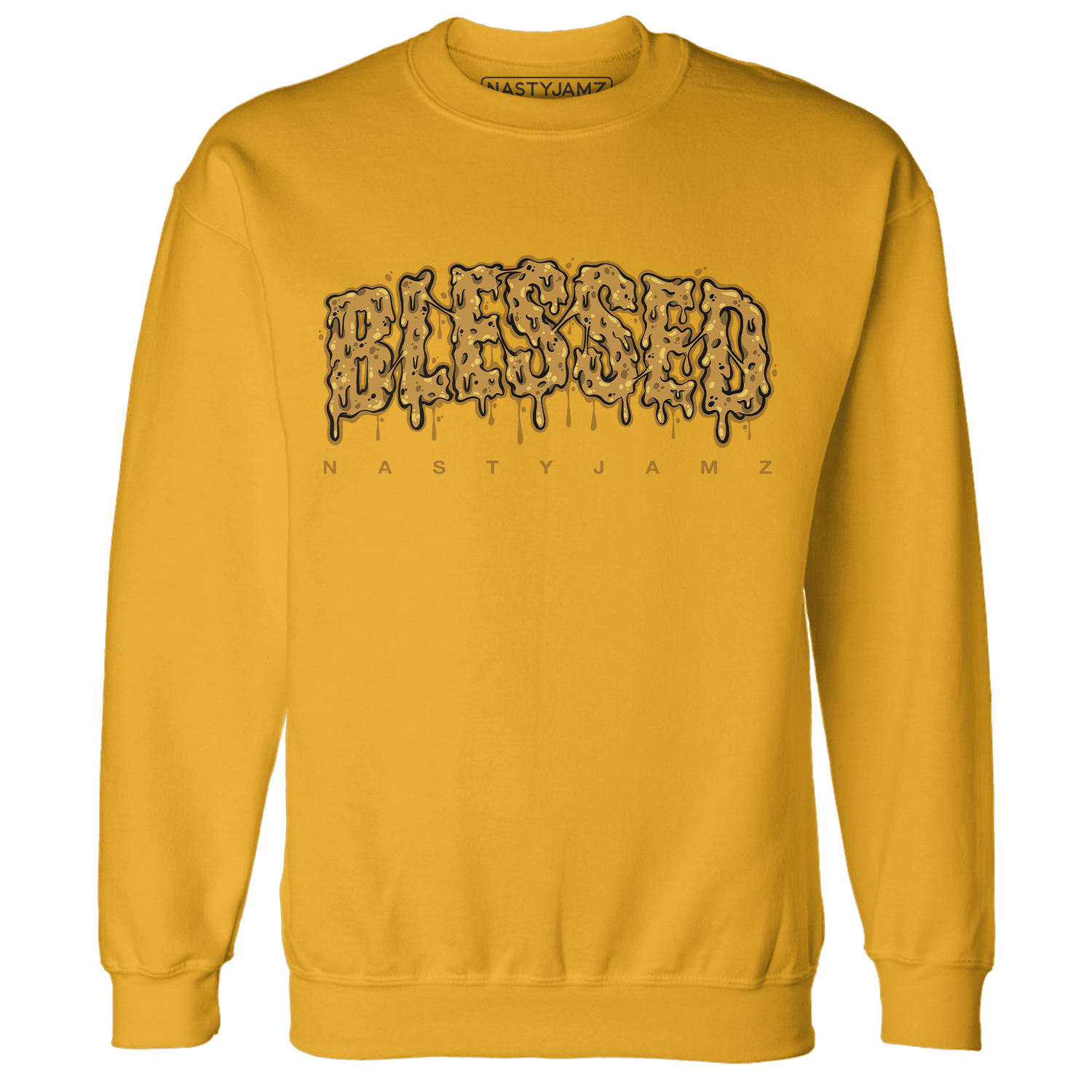 Wheat 13s Sweatshirt Match Blessed Text - NastyJamz