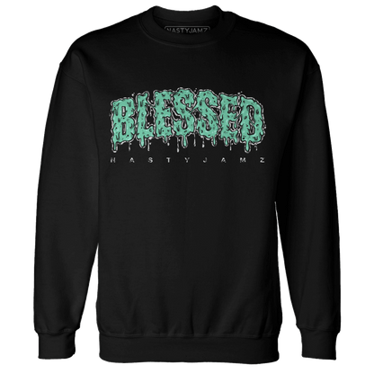 Green Glow 3s Sweatshirt Match Blessed Text - NastyJamz