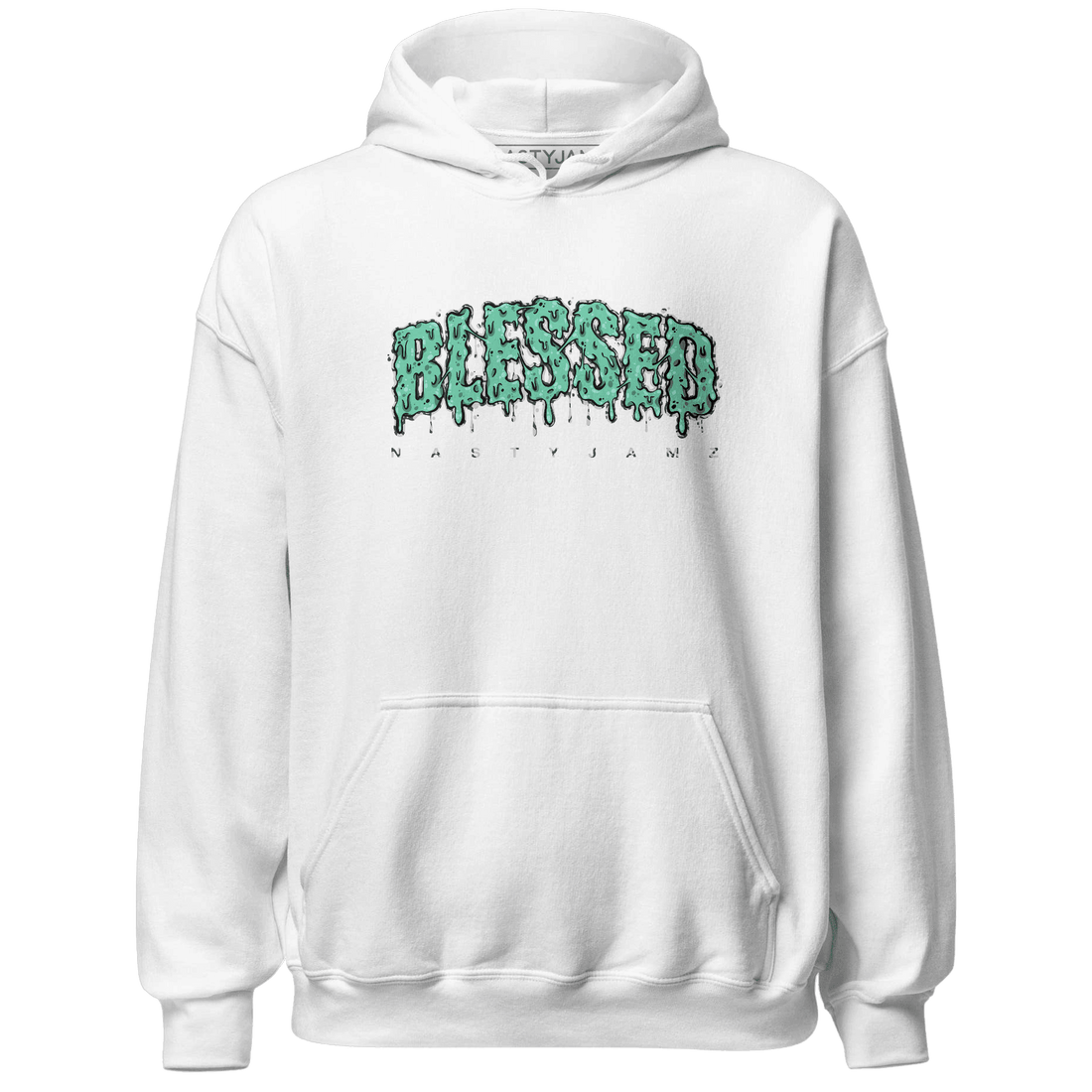 Green Glow 3s Hoodie Match Blessed Text - NastyJamz