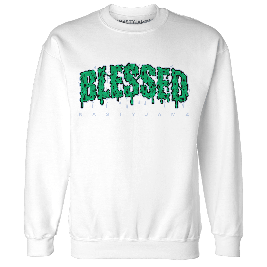 Lucky Green 5s Sweatshirt Match Blessed Text - NastyJamz