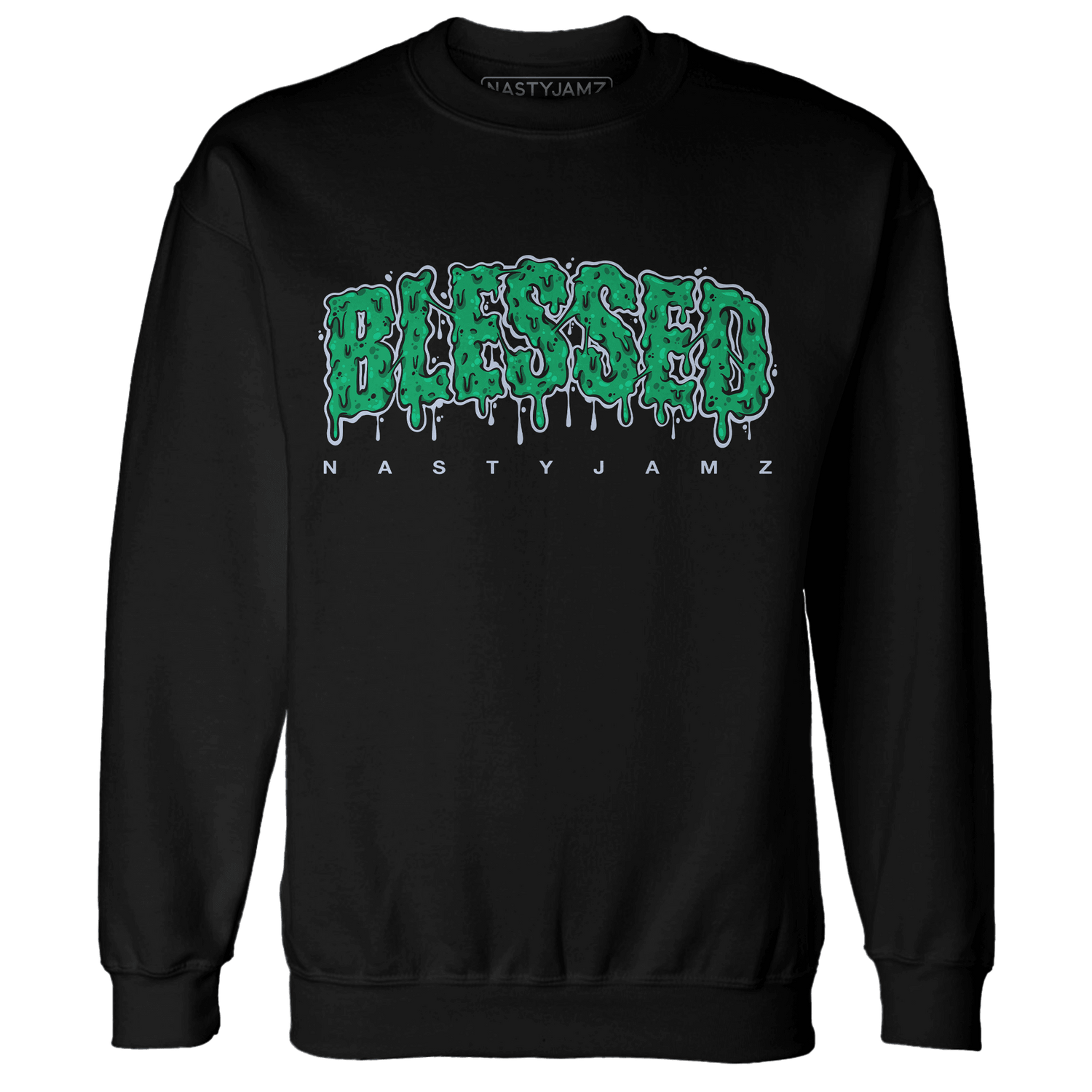 Lucky Green 5s Sweatshirt Match Blessed Text - NastyJamz