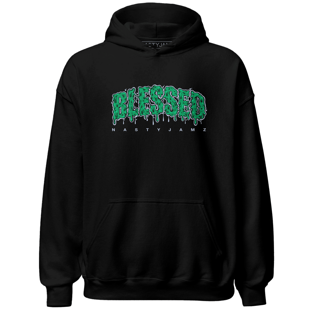 Lucky Green 5s Hoodie Match Blessed Text - NastyJamz