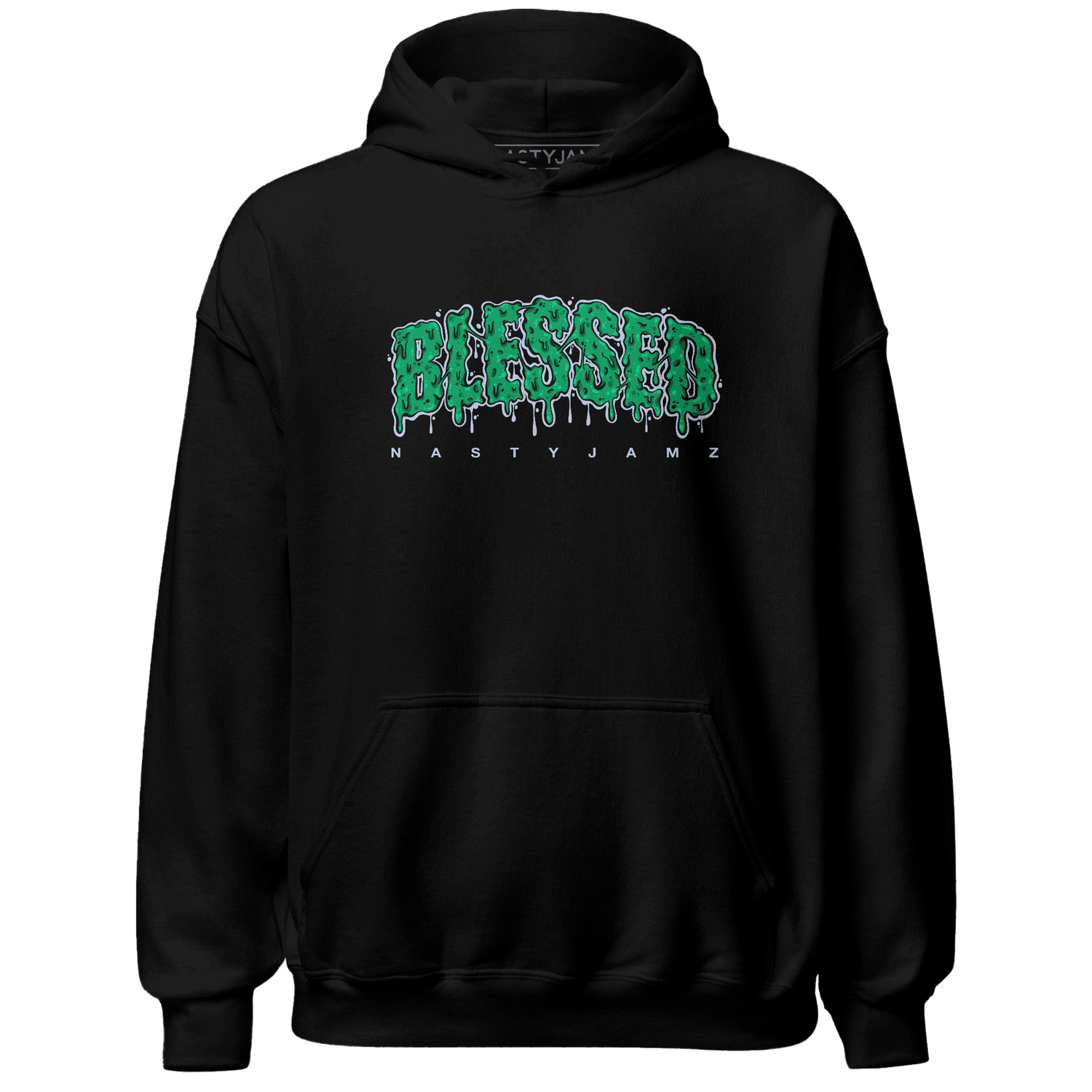 Lucky Green 5s Hoodie Match Blessed Text - NastyJamz