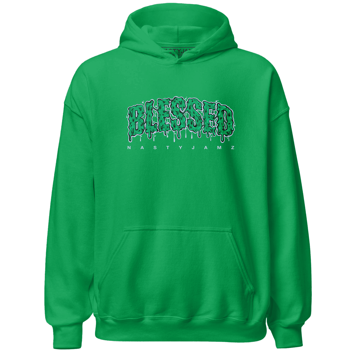 Lucky Green 5s Hoodie Match Blessed Text - NastyJamz