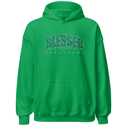 Lucky Green 5s Hoodie Match Blessed Text - NastyJamz