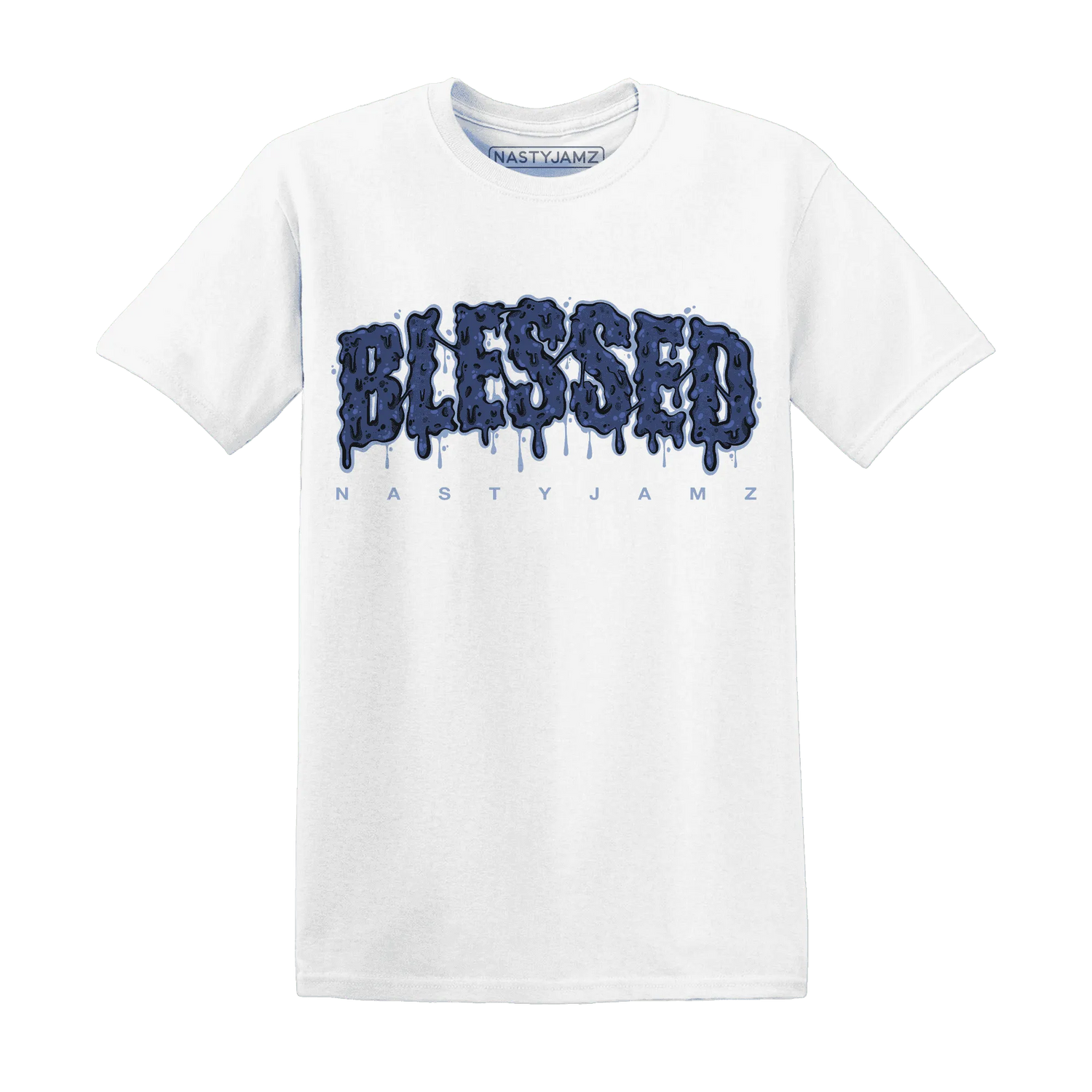 Midnight-Navy-5s-T-Shirt-Match-Blessed-Text