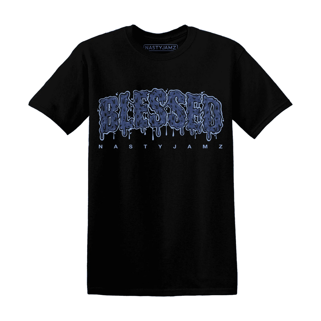 Midnight-Navy-5s-T-Shirt-Match-Blessed-Text