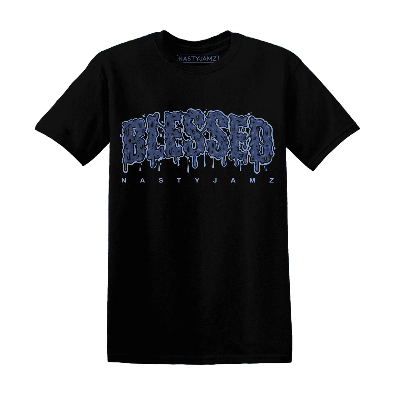 Midnight-Navy-5s-T-Shirt-Match-Blessed-Text