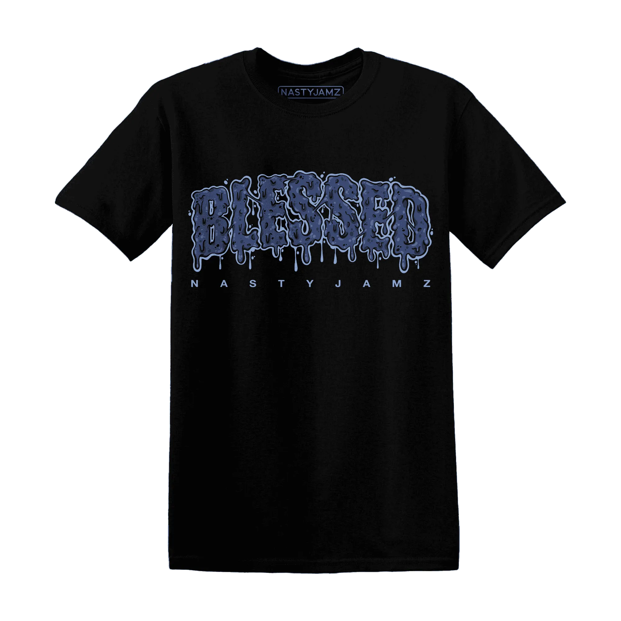 Midnight-Navy-5s-T-Shirt-Match-Blessed-Text