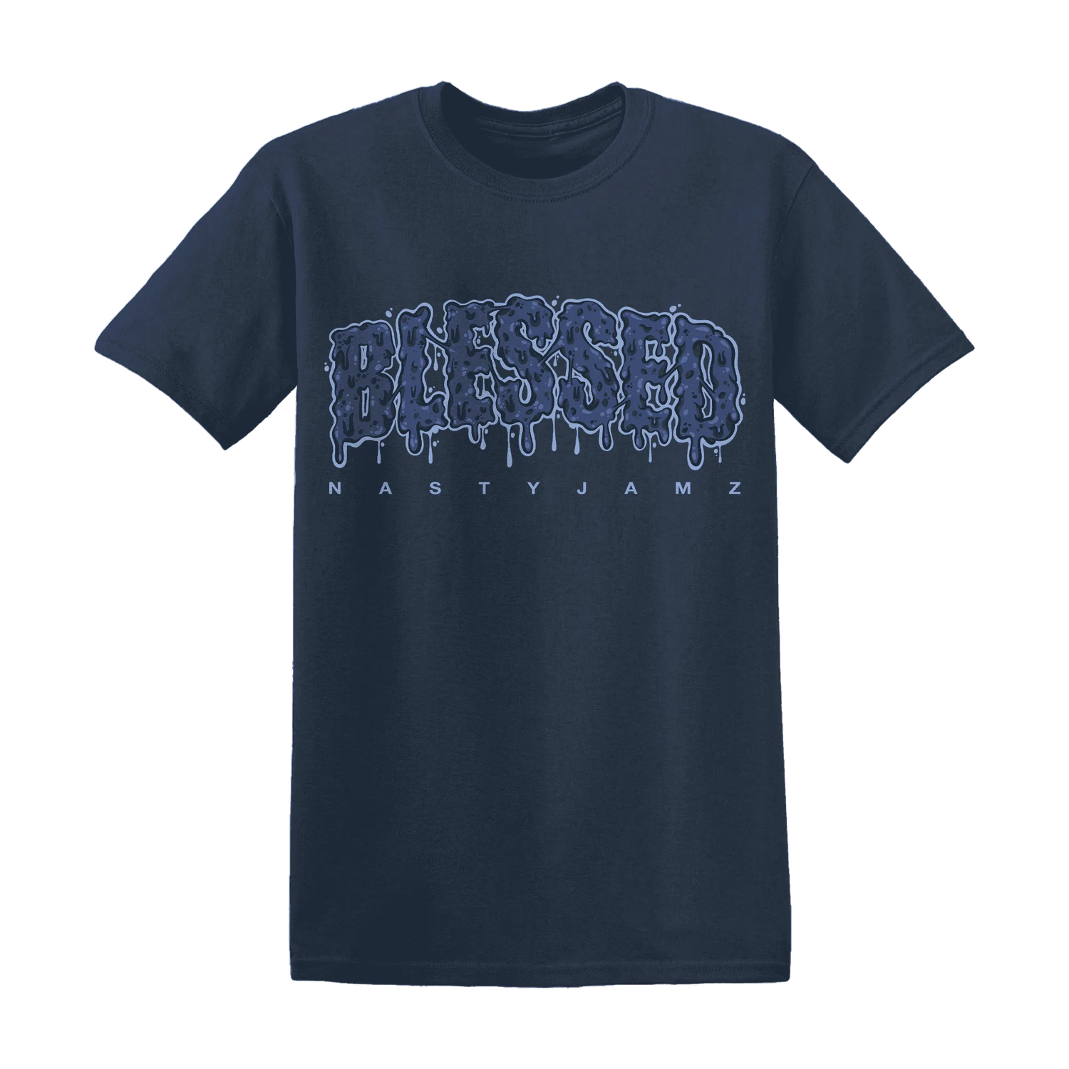 Midnight-Navy-5s-T-Shirt-Match-Blessed-Text